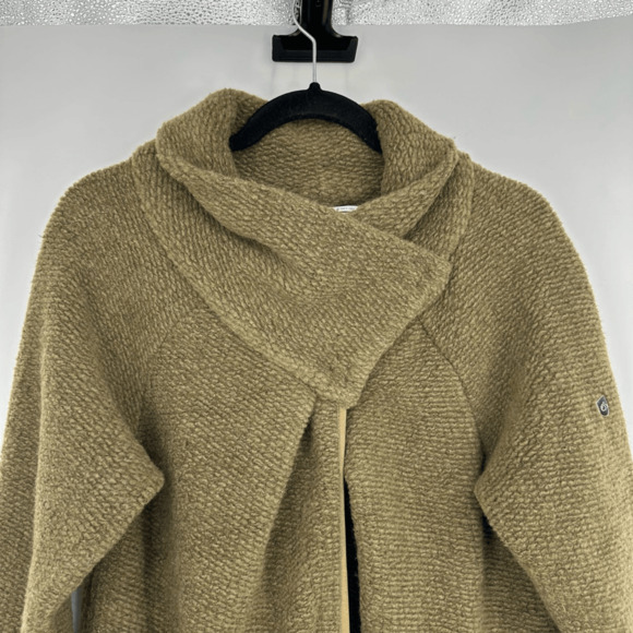 Craghoppers Womens Chunky Cardigan Coat Size M Wool Blend Lagenlook Green Cabin - Picture 2 of 14